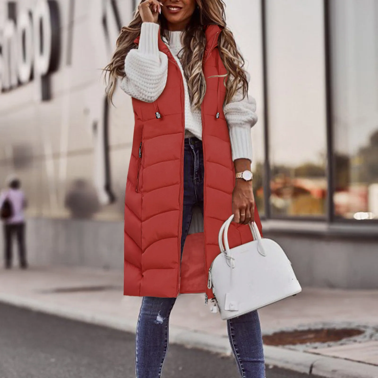 Warm Casual Lady Down Coats 2021 Winter Warm Long Vests Fashion Hooded Sleeveless Zipper Outwear Vest Coat Femme Clothes
Warm Casual Lady Down Coats 2021 Winter Warm Long Vests Fashion Hooded Sleeveless Zipper Outwear Vest Coat Femme Clothes