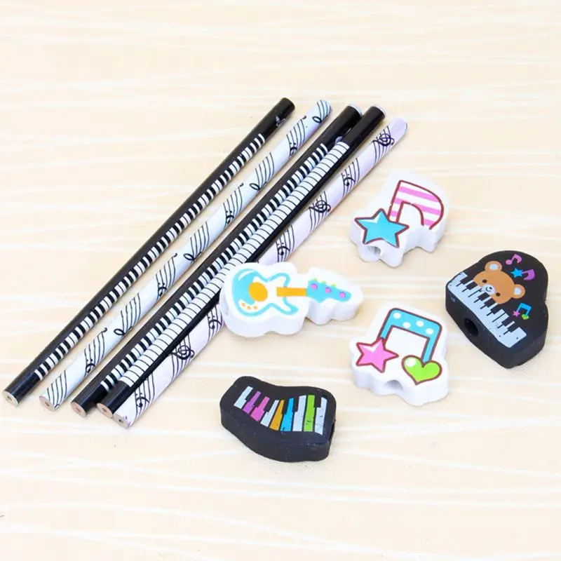 6pcs Musical Note Pencil 2B Standard Round Pencils Piano Notes Eraser Writing Drawing Tool Stationery School Student Gift 
6pcs Musical Note Pencil 2B Standard Round Pencils Piano Notes Eraser Writing Drawing Tool Stationery School Student Gift