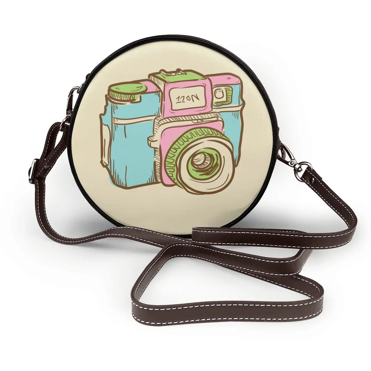 Сумка через плечо для камеры, школьная Женская круглая сумка, подарки, многоразовый кожаный кошелек 
Сумка через плечо для камеры, школьная Женская круглая сумка, подарки, многоразовый кожаный кошелек