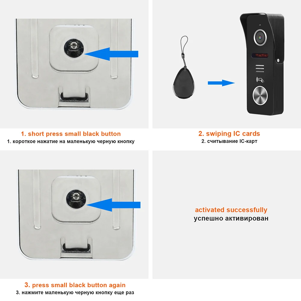 Проводной видеодомофон с камерой 1080P 2MP работает видеодомофоном разблокировка RFID