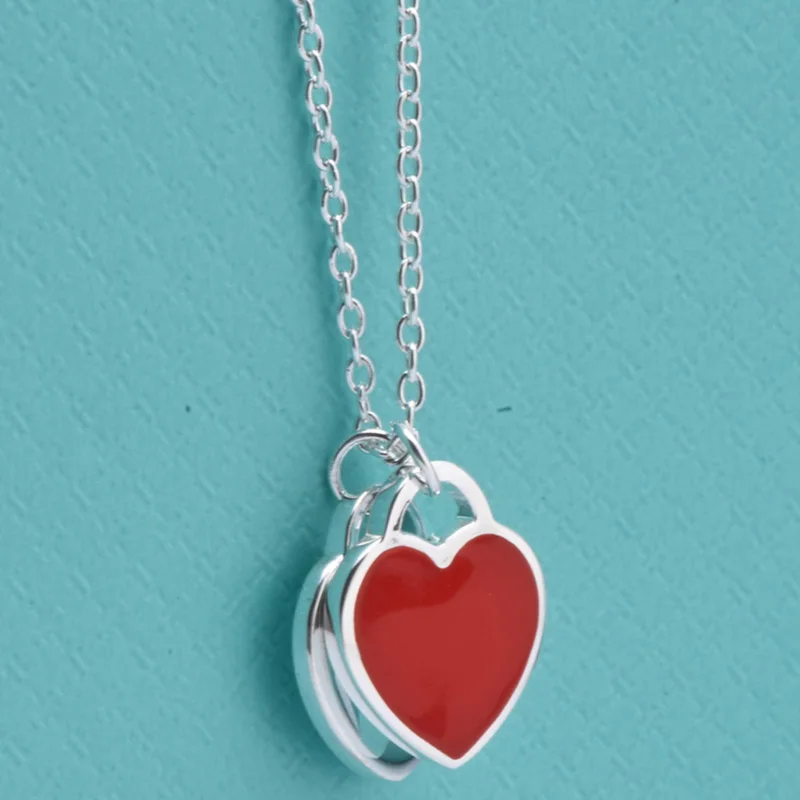 T high quality 1:1 classic design pure silver S925 double heart women's necklace wedding neutral couple
T high quality 1:1 classic design pure silver S925 double heart women's necklace wedding neutral couple