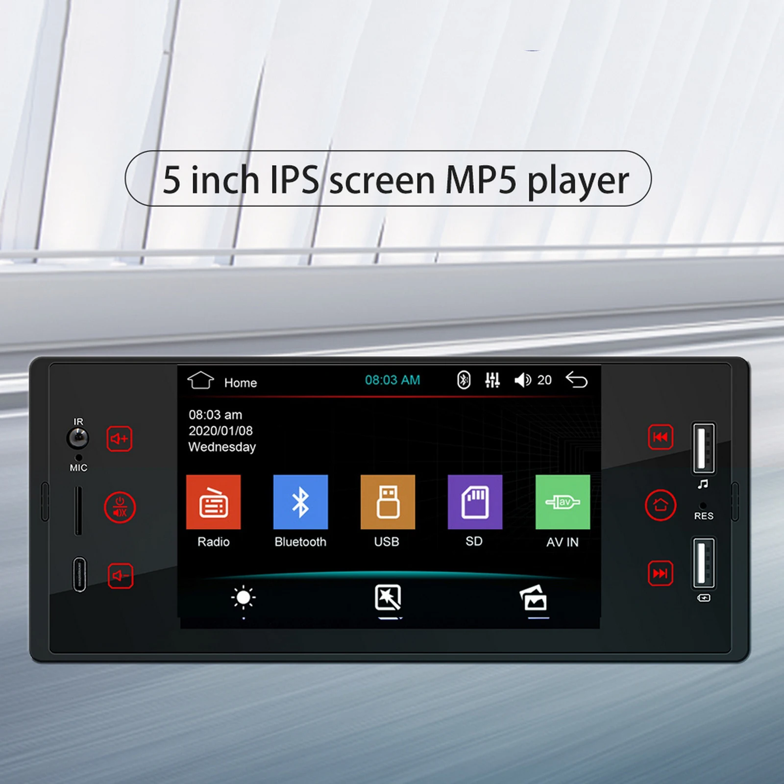 5 inch Car Radio Multimedia MP5 Player HD Touch Screen Dual USB Bluetooth Compatible Reversing Video Card U Disk Radio
5 inch Car Radio Multimedia MP5 Player HD Touch Screen Dual USB Bluetooth Compatible Reversing Video Card U Disk Radio