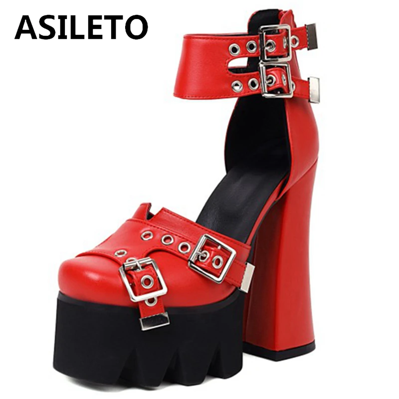 ASILETO 2021 Summer Ladies Platforms 5.5cm High Thick Sole 15cm Spool Heel Ankle Belt Buckle Square Toe Punk Size 34-43 A4152
ASILETO 2021 Summer Ladies Platforms 5.5cm High Thick Sole 15cm Spool Heel Ankle Belt Buckle Square Toe Punk Size 34-43 A4152