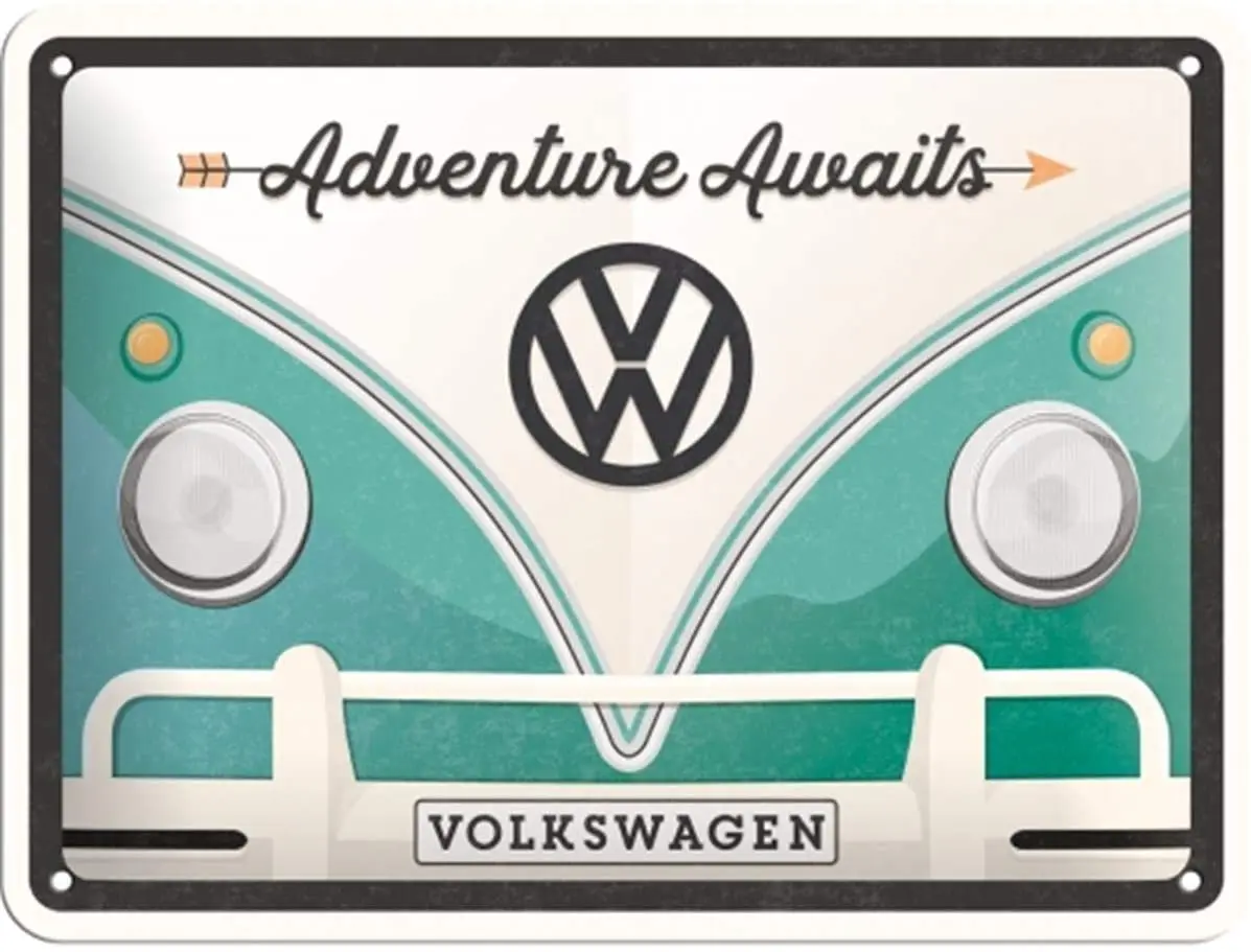 Nostalgic-Art Retro VW Tin Sign - Bulli T1 - Adventure Awaits - Volkswagen Van Gift Idea, Metallic, Vintage Design
Nostalgic-Art Retro VW Tin Sign - Bulli T1 - Adventure Awaits - Volkswagen Van Gift Idea, Metallic, Vintage Design