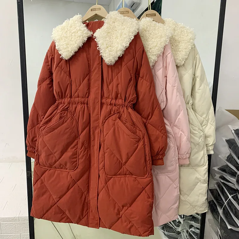2021 winter lamb hair doll collar mid-length down jacket jacket female waist rope waist was thin trend
2021 winter lamb hair doll collar mid-length down jacket jacket female waist rope waist was thin trend