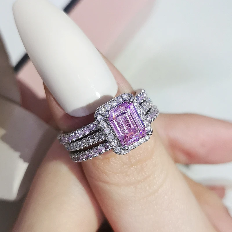 silver color bride Wedding Rings Set 3 In 1 Band Ring for Women Engagement Bridal Fashion Jewelry Finger R1997x-pink
silver color bride Wedding Rings Set 3 In 1 Band Ring for Women Engagement Bridal Fashion Jewelry Finger R1997x-pink