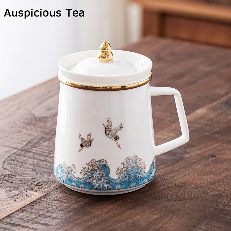 400ml Mutton Fat Jade White Porcelain Auspicious Crane Guanhai Ceramics Mugs Tea Separation Kungfu Teaset Tea Ceremony Drinkware
400ml Mutton Fat Jade White Porcelain Auspicious Crane Guanhai Ceramics Mugs Tea Separation Kungfu Teaset Tea Ceremony Drinkware