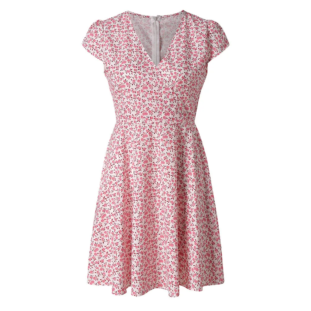 2021 new Women's Half Sleeve Mini Dress V-neck Floral Print Dress Summer Beach Dress Summer Beach Dress
2021 new Women's Half Sleeve Mini Dress V-neck Floral Print Dress Summer Beach Dress Summer Beach Dress