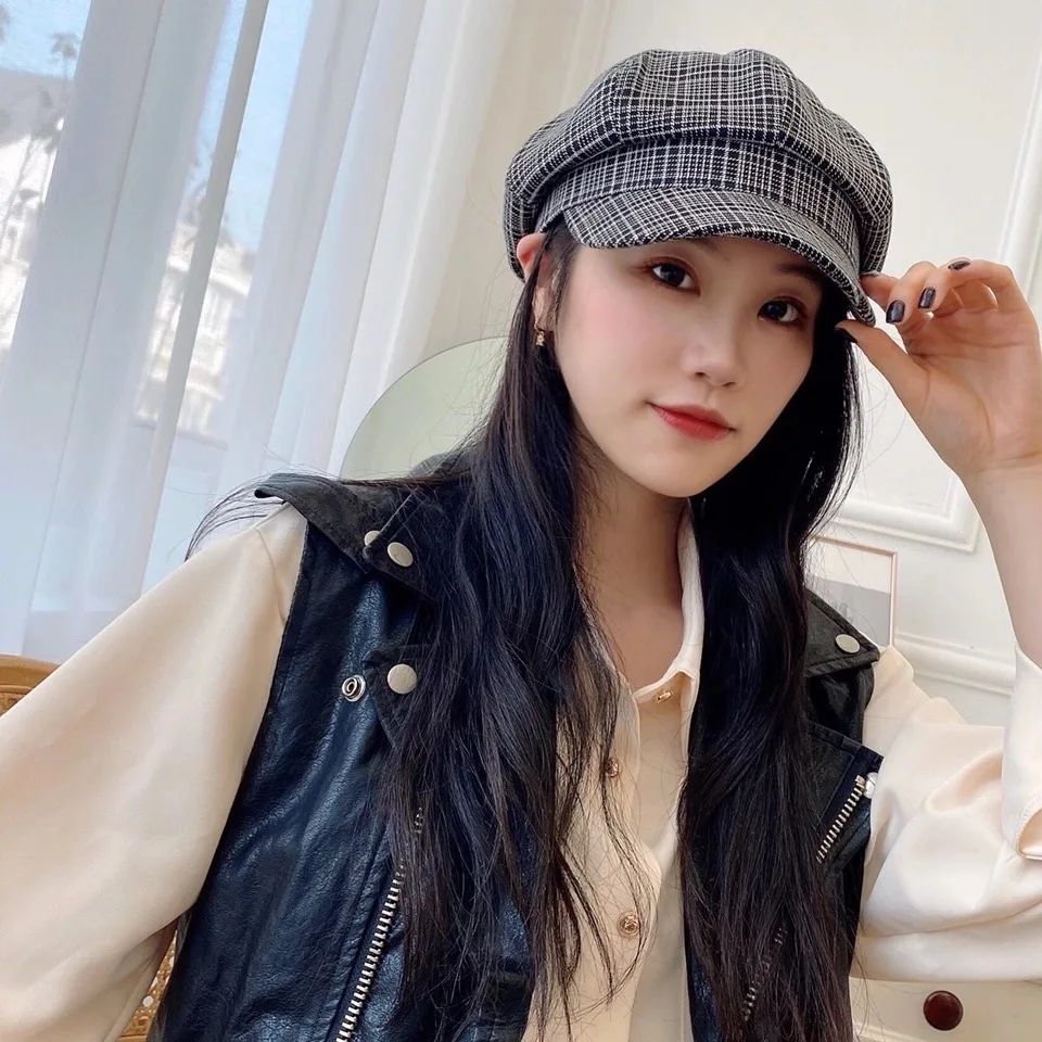 2021 England Classic Octagonal Cap for Women Unisex Plaid Newsboy Cap Spring Autumn UV Protection Sun Visors Hat Men Vintage Cap
2021 England Classic Octagonal Cap for Women Unisex Plaid Newsboy Cap Spring Autumn UV Protection Sun Visors Hat Men Vintage Cap