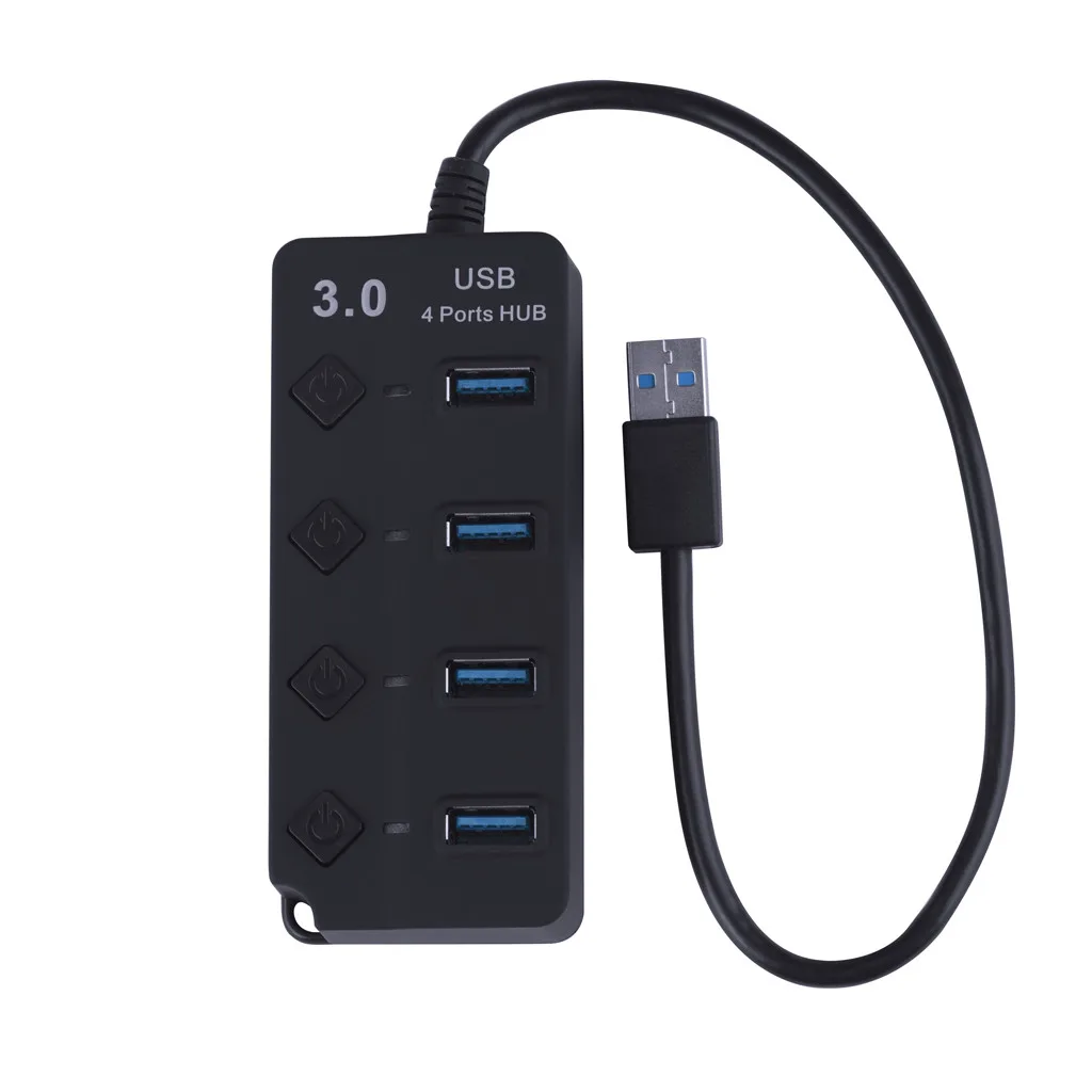 Ouhaobin USB3.0 концентратор супер Скорость 5 Гбит/с чип 4 Порты и разъёмы для компьютера