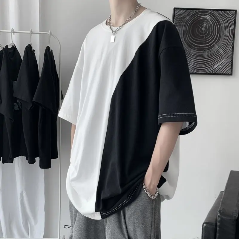 Summer Cotton Short-sleeved T-shirt Men's Fashion Casual Hit Color Tshirt Men Streetwear Korean Loose Oversize T Shirt Mens
Summer Cotton Short-sleeved T-shirt Men's Fashion Casual Hit Color Tshirt Men Streetwear Korean Loose Oversize T Shirt Mens