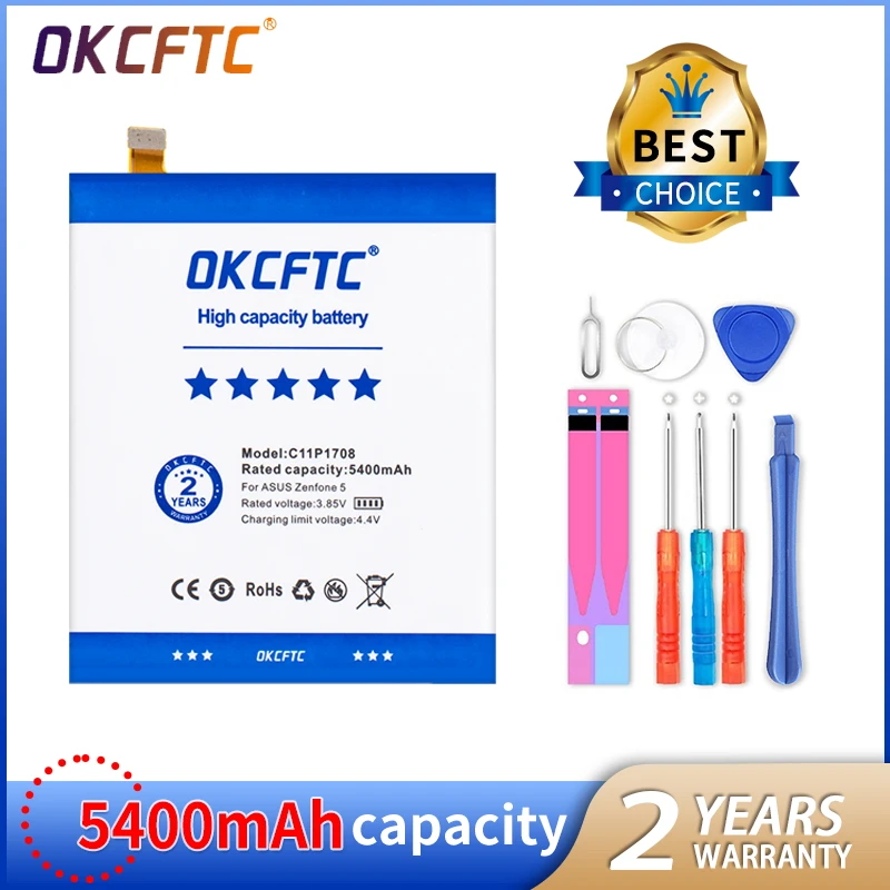OKCFTC Original c11p1708 REAL 5400mAh Battery For ASUS Zenfone 5 5Z ZE620KL X00QD ZS620KL Z01RD Battery + Tools
OKCFTC Original c11p1708 REAL 5400mAh Battery For ASUS Zenfone 5 5Z ZE620KL X00QD ZS620KL Z01RD Battery + Tools