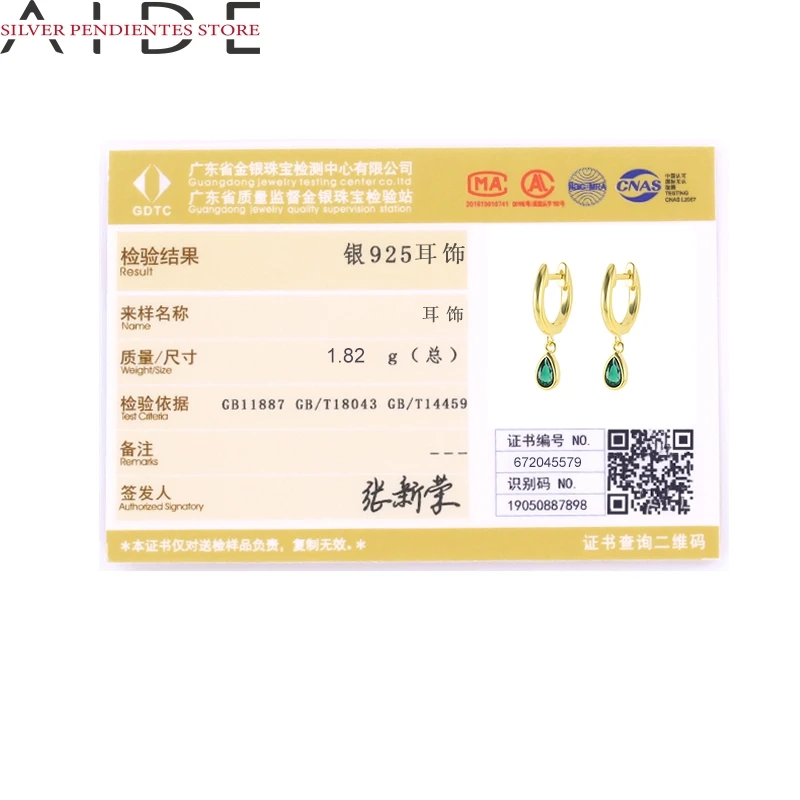 AIDE 925 Sterling Silver Hoop Earrings For Women Cute Water Drop Pendants Charms Jewelry Green Zircon Earrings Korean Brincos
AIDE 925 Sterling Silver Hoop Earrings For Women Cute Water Drop Pendants Charms Jewelry Green Zircon Earrings Korean Brincos