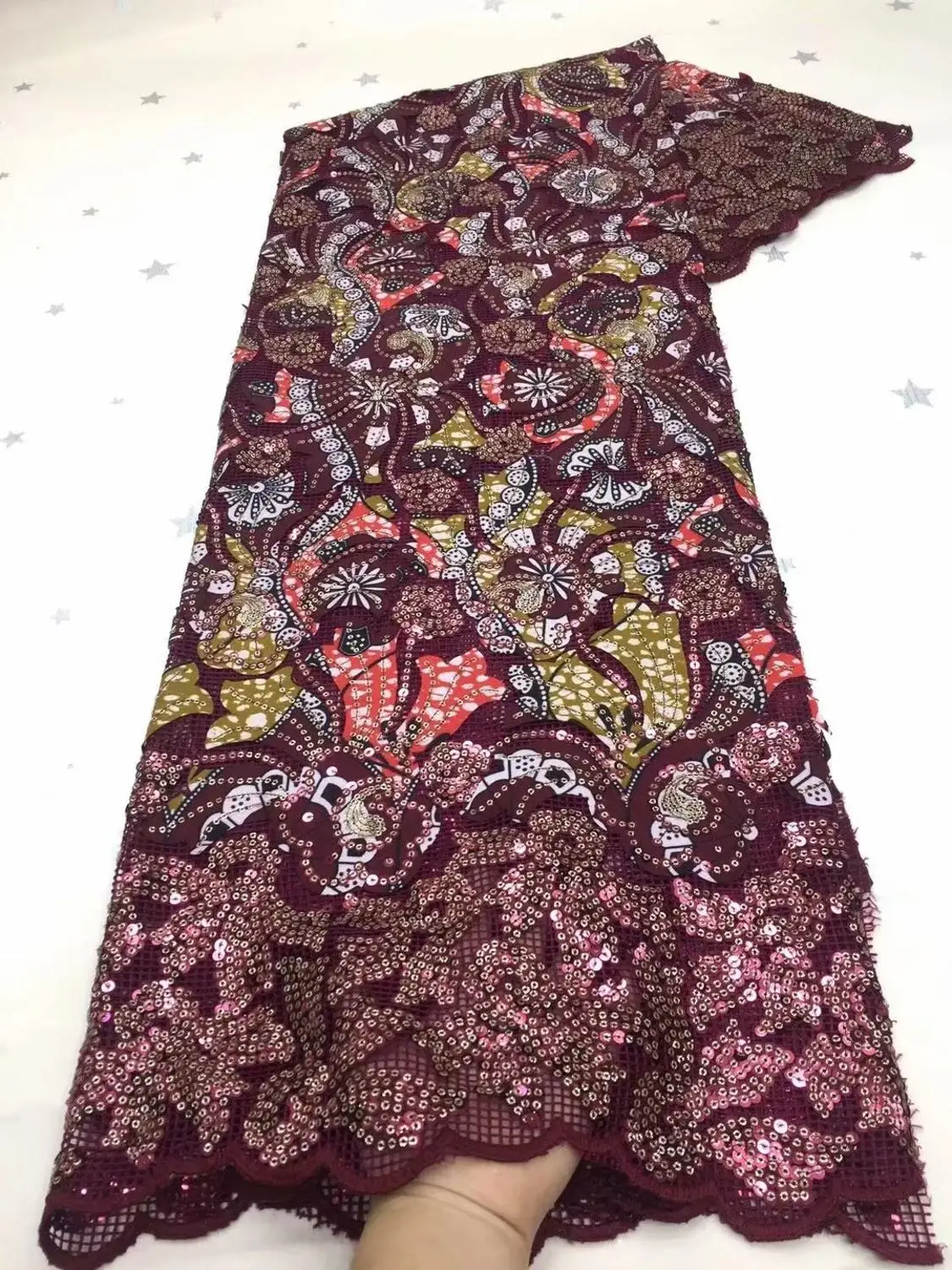 Африканская кружевная ткань с блестками и вышитое кружево в нигерийском стиле Ткань 5 ярдов Высокое качество Французский тюль кружева ткан...
Африканская кружевная ткань с блестками и вышитое кружево в нигерийском стиле Ткань 5 ярдов Высокое качество Французский тюль кружева ткан...