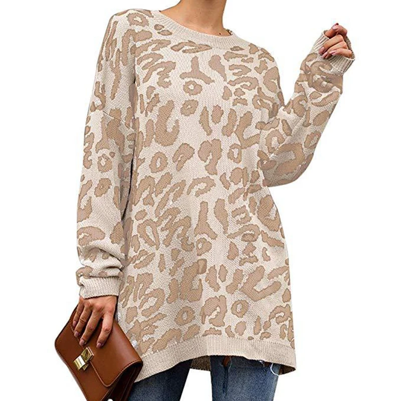 Autumn And Winter Fashion New Round Neck Pullover Loose Bottoming Sweater Women Loose Bottoming Large Size Leopard Sweater New
Autumn And Winter Fashion New Round Neck Pullover Loose Bottoming Sweater Women Loose Bottoming Large Size Leopard Sweater New