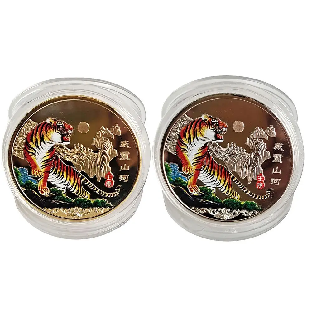 Commemorative Coins Chinese Coins Year Of The Tiger Gifts Zodiac Animal Year Of The Tiger Silver Plated Coin Gold Painted Co
Commemorative Coins Chinese Coins Year Of The Tiger Gifts Zodiac Animal Year Of The Tiger Silver Plated Coin Gold Painted Co