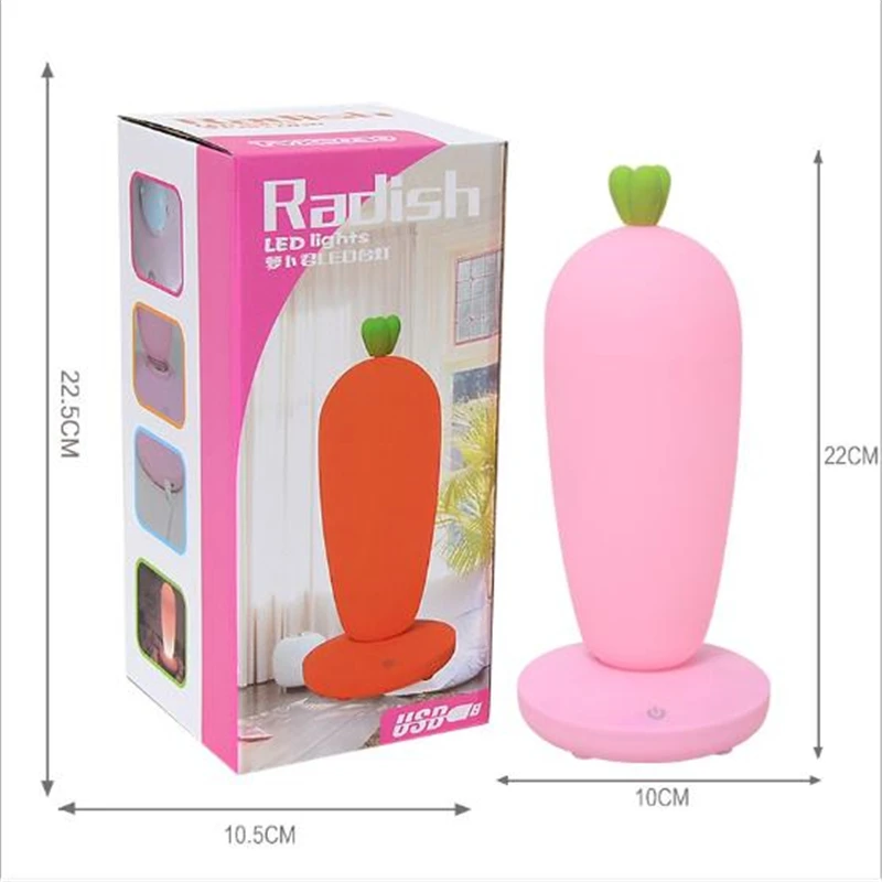 Creative Cartoon Carrot Night Light Led Eye Protection Bedside Atmosphere Lamp Usb Rechargeable Decorative Table Lamp
Creative Cartoon Carrot Night Light Led Eye Protection Bedside Atmosphere Lamp Usb Rechargeable Decorative Table Lamp