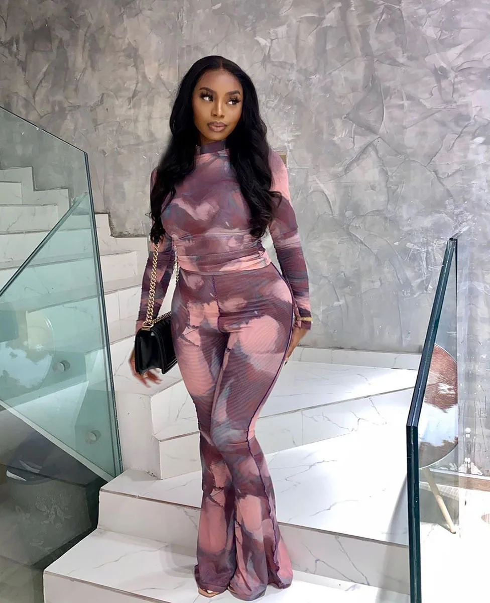 Wholesale Clothing Tie Dye Romper Jumpsuits Womens Long Sleeve Skinny High Waist Flare Leg Pants Elegant Streetwear
Wholesale Clothing Tie Dye Romper Jumpsuits Womens Long Sleeve Skinny High Waist Flare Leg Pants Elegant Streetwear
