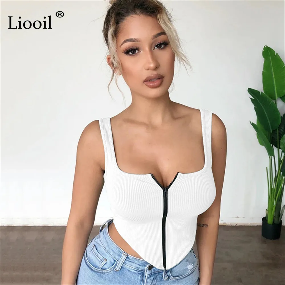 Liooil Knit Ribbed Zip Up Short Corset Tank Tops Women Asymmetrical Sleeveless Black White Red Knitwear Sexy Bodycon Camis Tops
Liooil Knit Ribbed Zip Up Short Corset Tank Tops Women Asymmetrical Sleeveless Black White Red Knitwear Sexy Bodycon Camis Tops