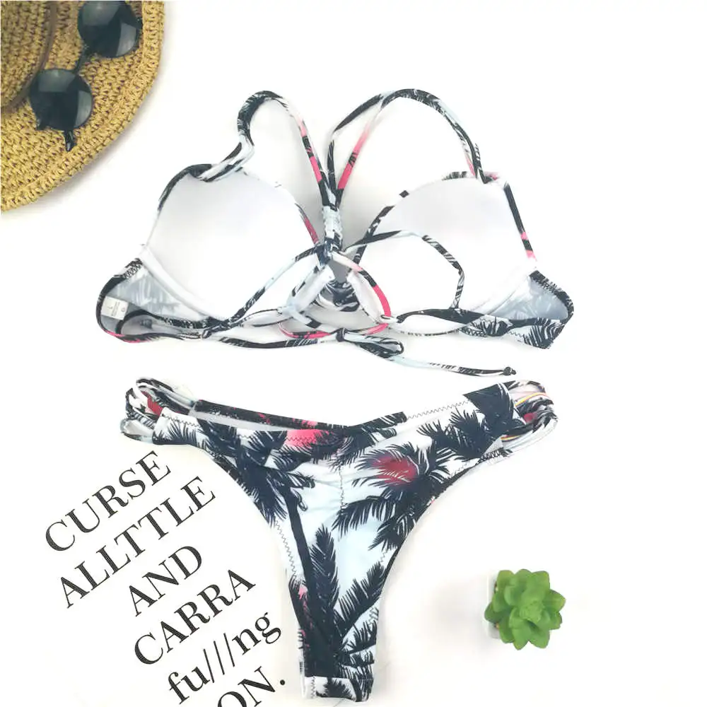 Sexy Strips Bikini Women Palm Tree Print Swimwear Micro Swimsuit Brazilian Bikinis Push Up Biquini Pad Bathing Suit Mini Beach
Sexy Strips Bikini Women Palm Tree Print Swimwear Micro Swimsuit Brazilian Bikinis Push Up Biquini Pad Bathing Suit Mini Beach