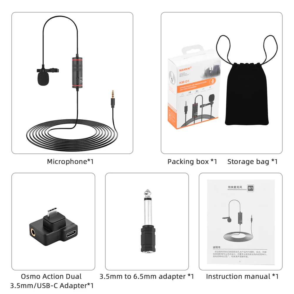 3.5mm Audio Video Record Lapel Microphone for Phone Android Mac Vlog Mic for DSLR Camera Camcorder Recorder Lavalier Microphone
3.5mm Audio Video Record Lapel Microphone for Phone Android Mac Vlog Mic for DSLR Camera Camcorder Recorder Lavalier Microphone
