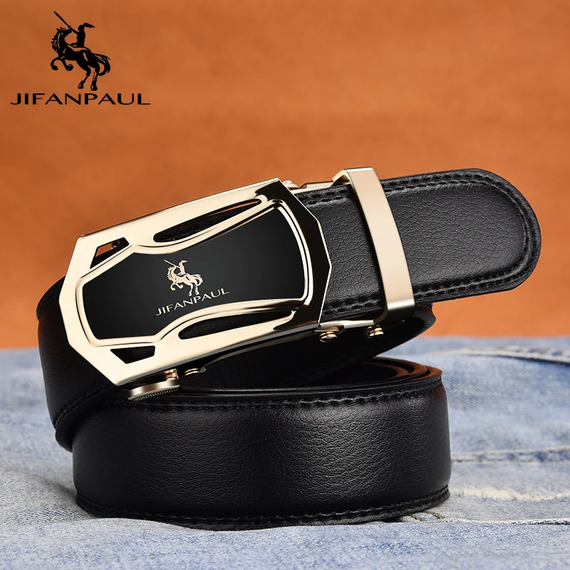 JIFANPAUL men's belt fashion appearance top leather quality men business black belt alloy automatic buckle gold rim belt
JIFANPAUL men's belt fashion appearance top leather quality men business black belt alloy automatic buckle gold rim belt