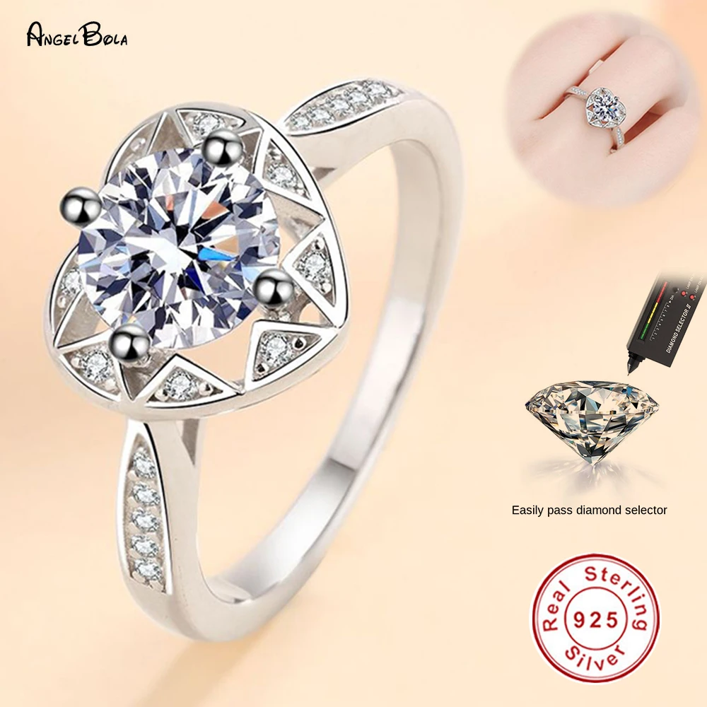 Wholesale Moissanite Diamond Rings for Women 925 Sterling Silver Jewelry Engagement Anniversary Wedding Heart-shaped Rings 
Wholesale Moissanite Diamond Rings for Women 925 Sterling Silver Jewelry Engagement Anniversary Wedding Heart-shaped Rings