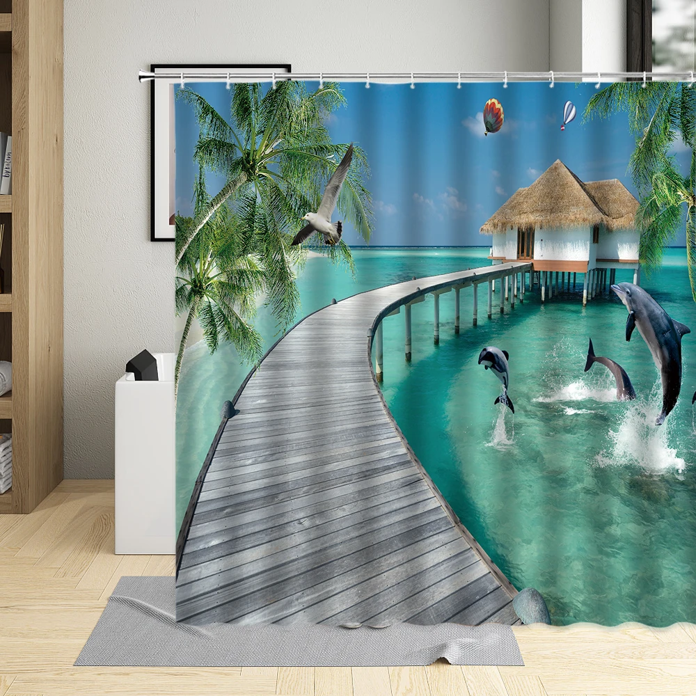 Tropical Coast Coconut Palm Tree Pattern Shower Curtain Polyester Fabric Waterproof Bathroom Curtains For Living Room Decor
Tropical Coast Coconut Palm Tree Pattern Shower Curtain Polyester Fabric Waterproof Bathroom Curtains For Living Room Decor