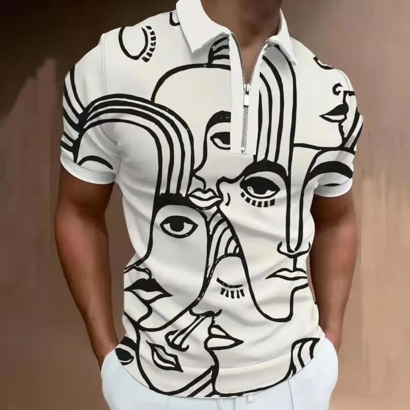 Oversize Polo Shirts For Men Clothes Short Sleeve Lattice Color Matching Casual Turn-down Collar Zipper Summer Harajuku Top
Oversize Polo Shirts For Men Clothes Short Sleeve Lattice Color Matching Casual Turn-down Collar Zipper Summer Harajuku Top