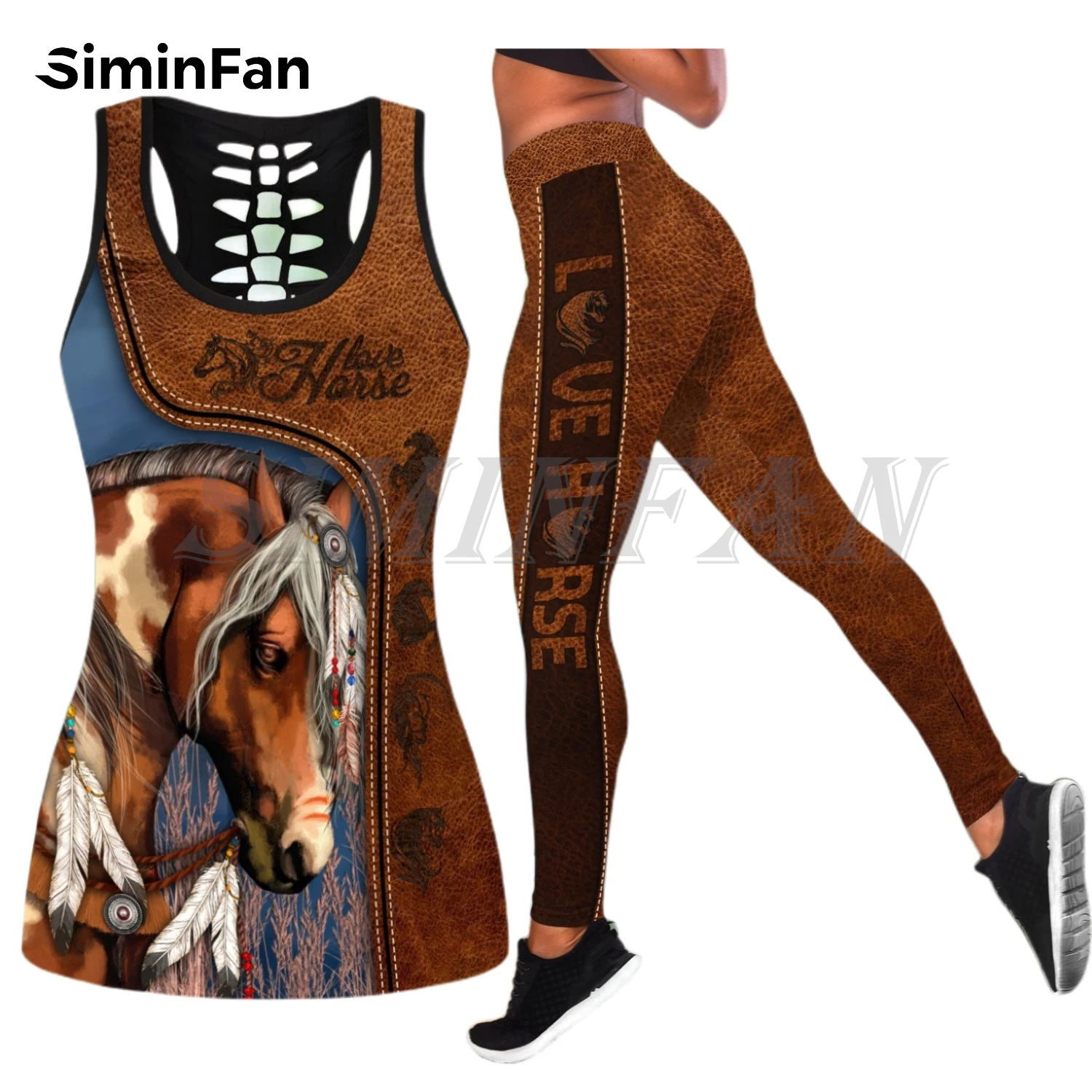 Love Horse Animal Two Pieces Yoga Sets Women 3D Printed Hollow Out Tank Top Leggings Summer Vest Casual Sportswear Pant Suits S5
Love Horse Animal Two Pieces Yoga Sets Women 3D Printed Hollow Out Tank Top Leggings Summer Vest Casual Sportswear Pant Suits S5