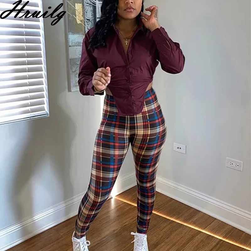 Plus Size Women Sets Solid Long Sleeve Shirt&woman Pants Plaid High Waist Women's Suit Casual Fashion Streetwear Two Piece Set
Plus Size Women Sets Solid Long Sleeve Shirt&woman Pants Plaid High Waist Women's Suit Casual Fashion Streetwear Two Piece Set