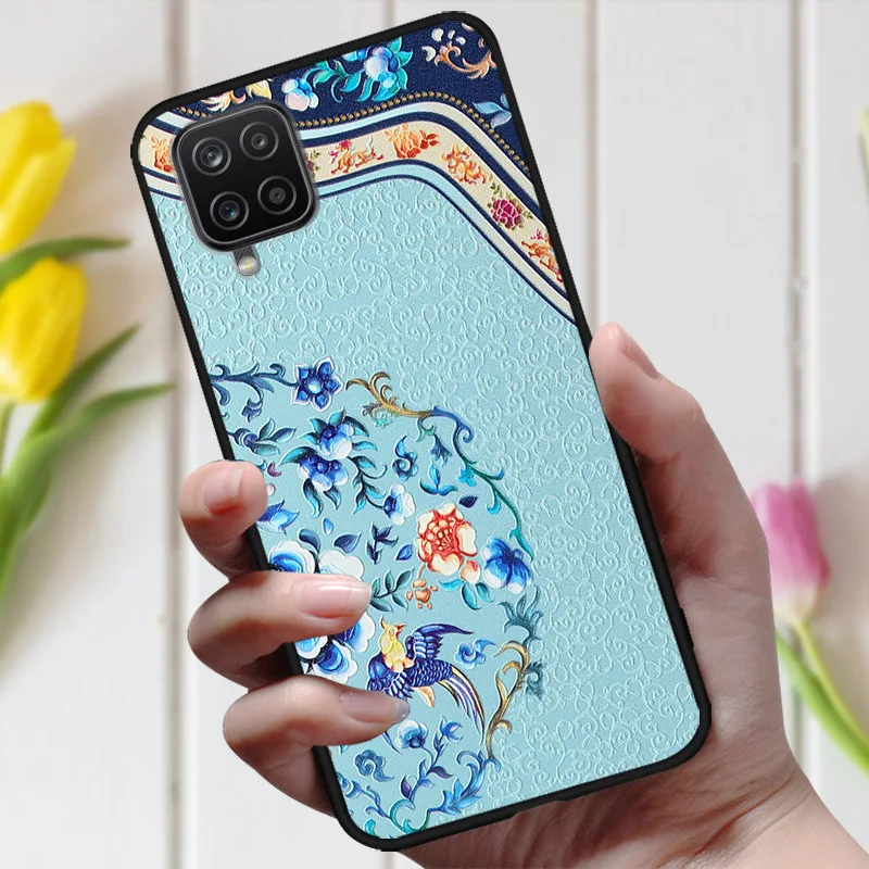3D чехол с тисненым цветком для Samsung M32 милый рельефный Galaxy A22 4G Φ A 22 M12 телефона A12 |