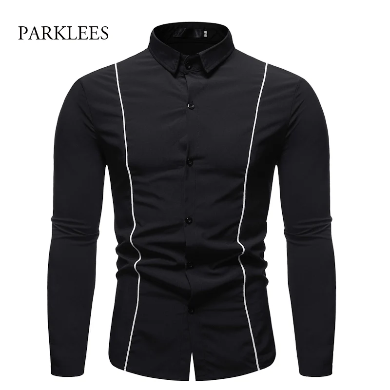 Fashion Contrast Lines Mens Shirts 2019 Autumn Brand New Long Sleeve Causal Basic Shirt Men Slim Fit Gym Club Chemise Homme 2XL
Fashion Contrast Lines Mens Shirts 2019 Autumn Brand New Long Sleeve Causal Basic Shirt Men Slim Fit Gym Club Chemise Homme 2XL