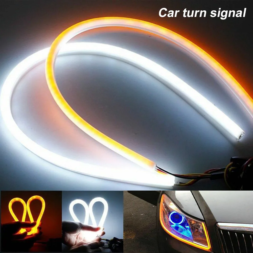 1Pair 60cm LED Strip Lights Flexible White DRL Amber Turn Signal Headlight Strip Tube Lights Daytime Running Light Car Lamp
1Pair 60cm LED Strip Lights Flexible White DRL Amber Turn Signal Headlight Strip Tube Lights Daytime Running Light Car Lamp