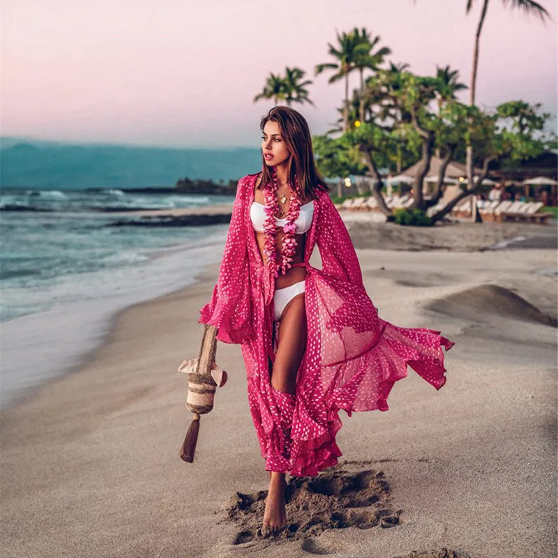 Sexy Red Women Beach Cover Ups Swimwear Deep V Beach Belt Long Dress Bikini Cover Up Chiffon Kaftan Dress Beachwear
Sexy Red Women Beach Cover Ups Swimwear Deep V Beach Belt Long Dress Bikini Cover Up Chiffon Kaftan Dress Beachwear