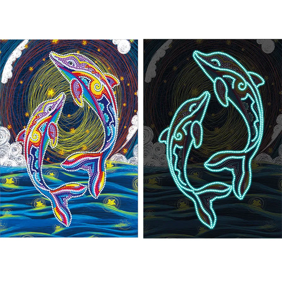 DIY Special Shaped Drill Night Luminous Diamond Painting Dolphin Diamond Embroidery Mosaic Kit Animal Home Decoration
DIY Special Shaped Drill Night Luminous Diamond Painting Dolphin Diamond Embroidery Mosaic Kit Animal Home Decoration
