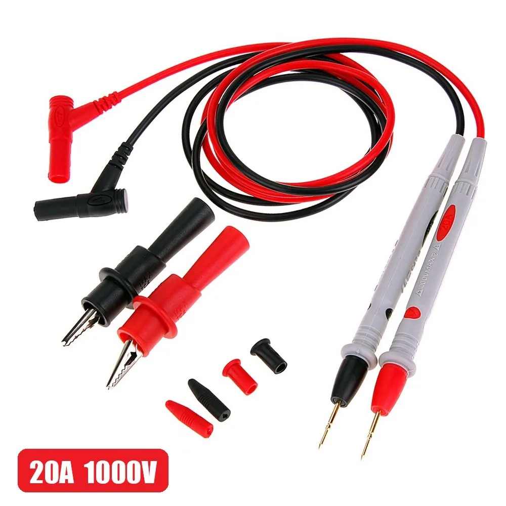 1 Pair 1000V 20A Probe Test Lead Alligator Clip Clamp Multimeter Cable Instrument Parts Accessories
1 Pair 1000V 20A Probe Test Lead Alligator Clip Clamp Multimeter Cable Instrument Parts Accessories