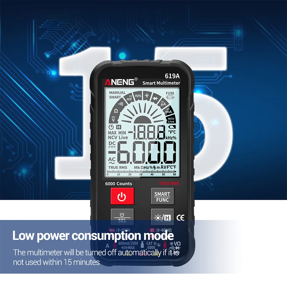 AN619A Diode Current With Flashlight Voltage Tester AC DC NCV Digital Multimeter Capacitance Auto Ranging Handheld Resistance
AN619A Diode Current With Flashlight Voltage Tester AC DC NCV Digital Multimeter Capacitance Auto Ranging Handheld Resistance