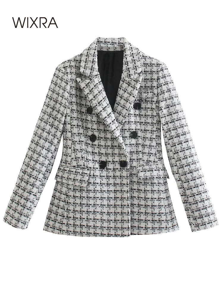 Wixra New Women Blazer Notched Double Breasted Tweed Temperament Coat Female Elegant Highstreet Outwear
Wixra New Women Blazer Notched Double Breasted Tweed Temperament Coat Female Elegant Highstreet Outwear
