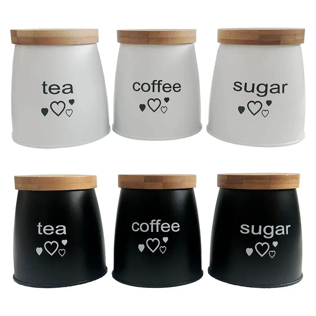 Canister Sets for Kitchen Counter with Labels Sugar Coffee Tea Storage for Organization
Canister Sets for Kitchen Counter with Labels Sugar Coffee Tea Storage for Organization