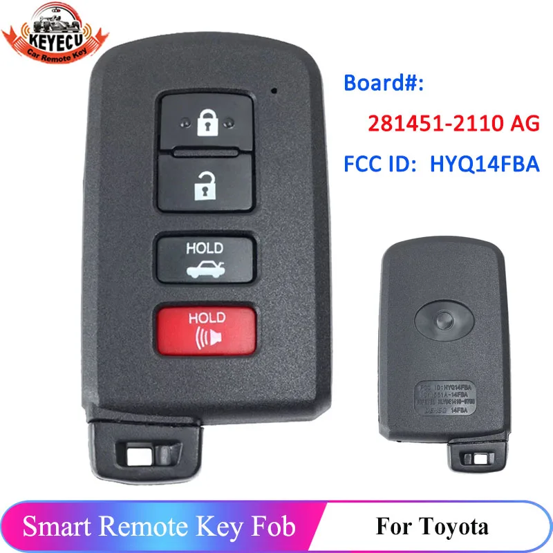 

4-кнопочный чип KEYECU 314,3 МГц 8А для Toyota Highlander 2014 2015 2016 2017 2018 HYQ14FBA 2019-281451 AG дистанционный ключ-брелок от машины