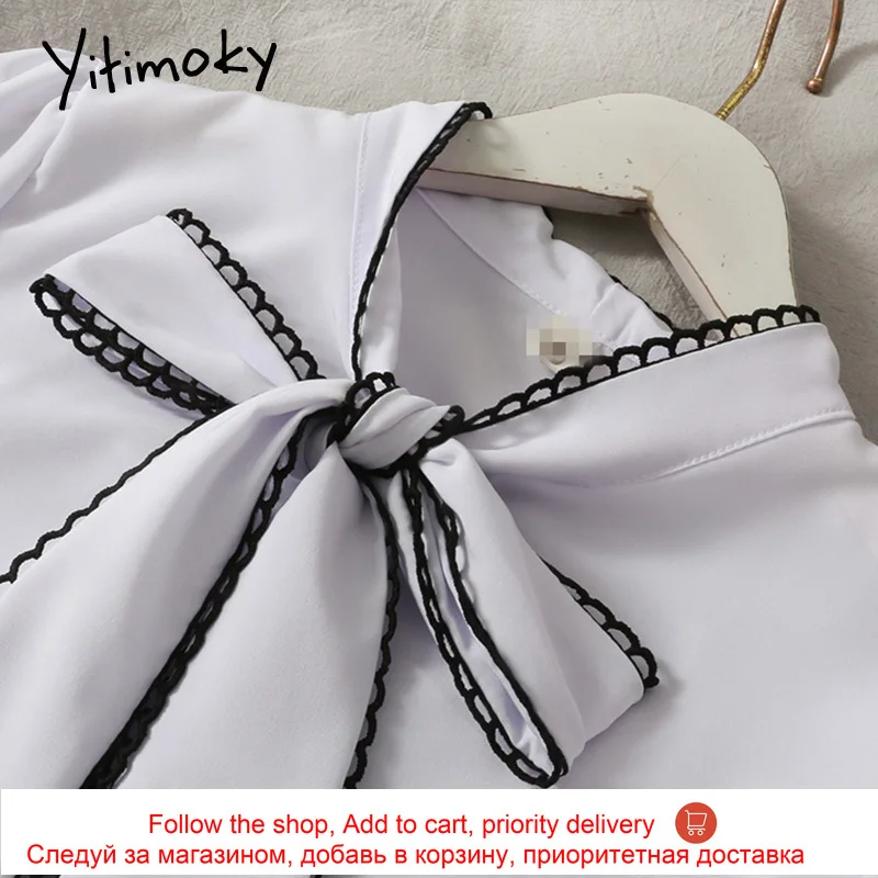 Yitimoky Women Blouses Bow Lace Up Shirts Spring 2021 Korean Fashion New Long Sleeve Clothing Stand Button Up Casual White Tops
Yitimoky Women Blouses Bow Lace Up Shirts Spring 2021 Korean Fashion New Long Sleeve Clothing Stand Button Up Casual White Tops