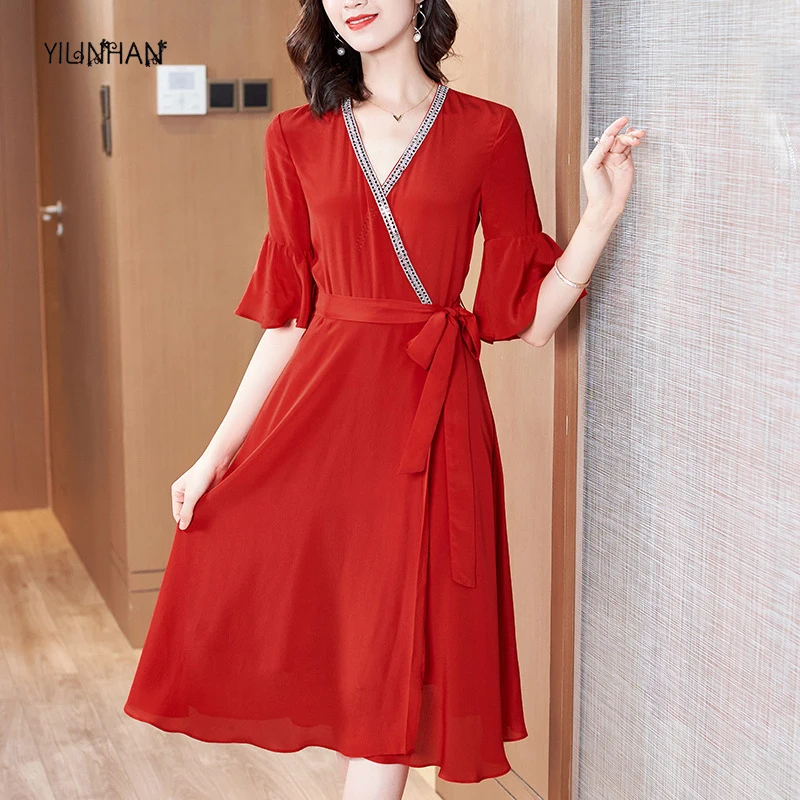 YILINHAN Silk Mid-sleeve Dress 2021 Summer New Bohemian Style V Neck Solid Color Plus Size S-XL
YILINHAN Silk Mid-sleeve Dress 2021 Summer New Bohemian Style V Neck Solid Color Plus Size S-XL