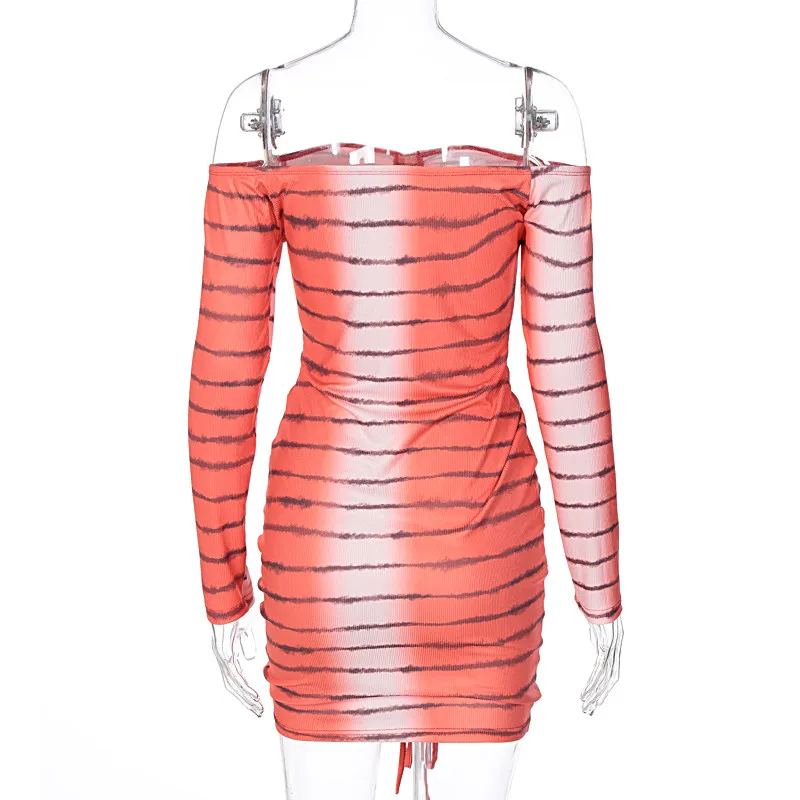 CHRONSTYLEDress 2021 Long Sleeve Slash Neck Bandage Tie Dye Striped Sexy Women Dresses Autumn Winter Fashion Streetwear Outfits
CHRONSTYLEDress 2021 Long Sleeve Slash Neck Bandage Tie Dye Striped Sexy Women Dresses Autumn Winter Fashion Streetwear Outfits