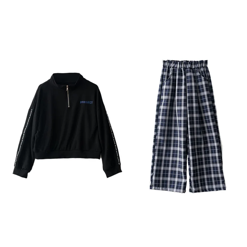Teenages Girls Clothing Set 2021 New Fashion Zipper Tops Plaid Pants 2 Pcs Kids Tracksuit Cool Girl Costume Children Suit 12 Y
Teenages Girls Clothing Set 2021 New Fashion Zipper Tops Plaid Pants 2 Pcs Kids Tracksuit Cool Girl Costume Children Suit 12 Y