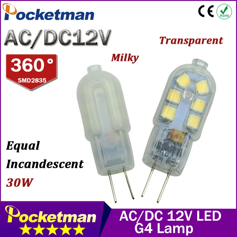 Mini G4 LED Lamp 3W AC/DC 12V SMD2835 Lampada LED G4 Bulb Milky/Transparent 360 Beam Angle Lights Replace Halogen 30W G4
Mini G4 LED Lamp 3W AC/DC 12V SMD2835 Lampada LED G4 Bulb Milky/Transparent 360 Beam Angle Lights Replace Halogen 30W G4
