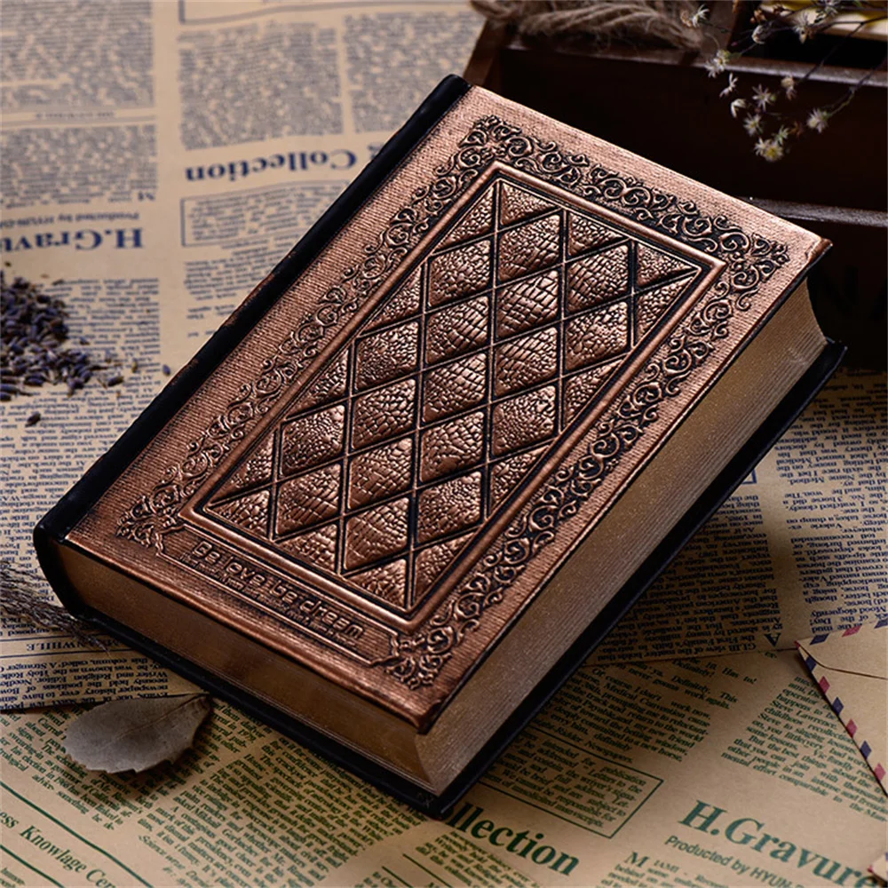 

Vintage Journal Hard Cover Leather Diary Notebook Sketchbook Paper Embossed Three-dimensional Retro Super-thick Notepad