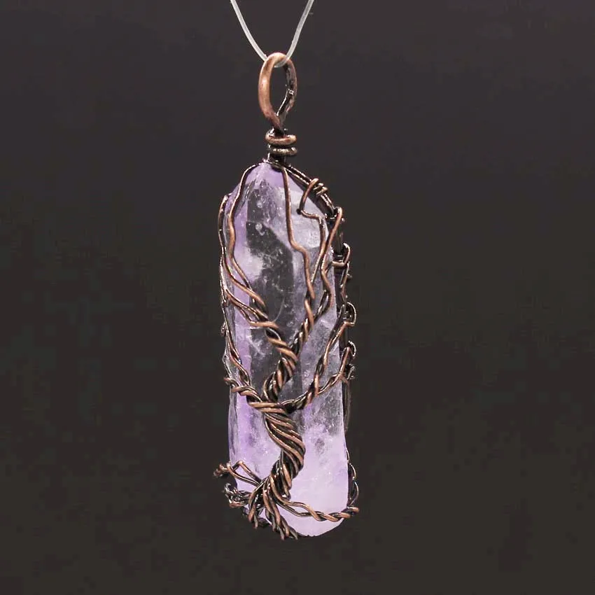 Trendy-beads Ethnic Style Copper Wire Wrapped Irregular Shape Crystal Dyed Light Purple Pendant
Trendy-beads Ethnic Style Copper Wire Wrapped Irregular Shape Crystal Dyed Light Purple Pendant