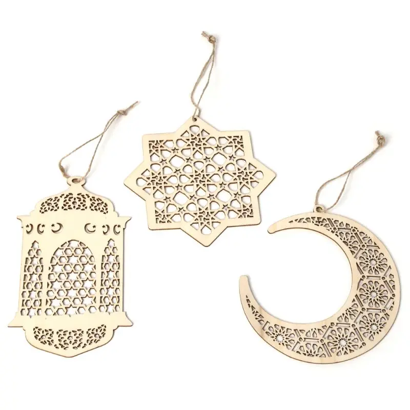 3pcs/set Islam Eid Ramadan Mubarak Hollow Decoration Wooden Hanging Lantern Baubles DIY Crafts
3pcs/set Islam Eid Ramadan Mubarak Hollow Decoration Wooden Hanging Lantern Baubles DIY Crafts