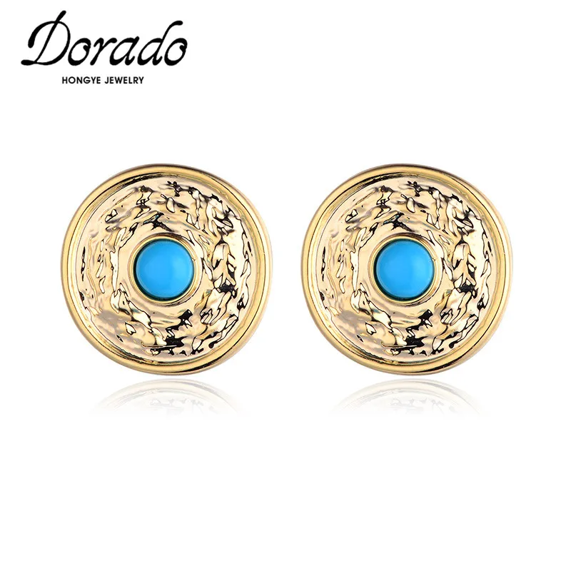 Dorado Vintage Round Stud Earring for Women Girls Simple Punk Fashion Jewelry Brincos Gold Color Metal Blue Bead Charms 2021
Dorado Vintage Round Stud Earring for Women Girls Simple Punk Fashion Jewelry Brincos Gold Color Metal Blue Bead Charms 2021